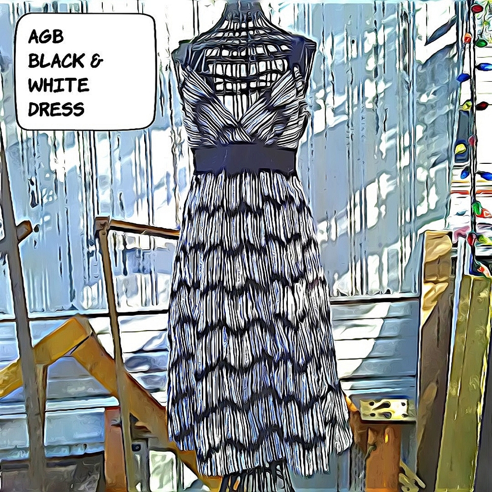AGB geometrical black and white dress size 8 - Picture 1 of 8